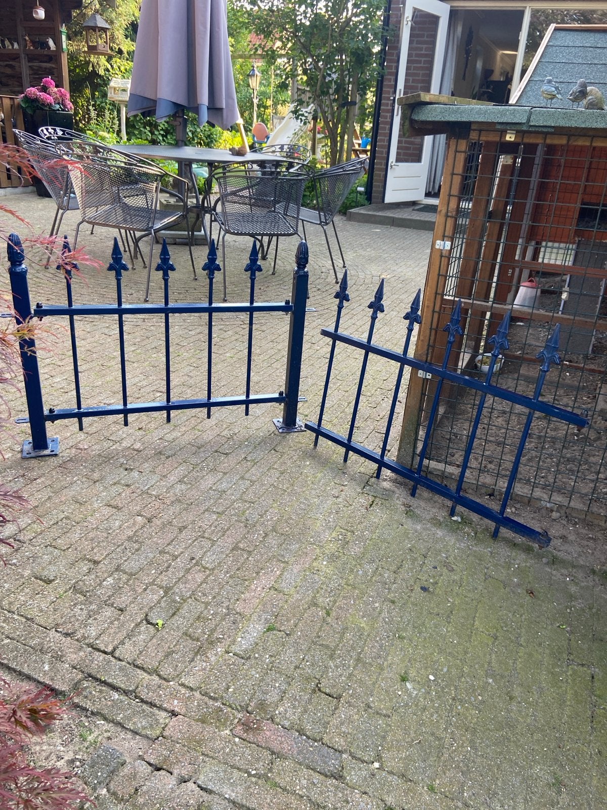 Blauw sierhekwerk, Tuin en Terras, Ophalen of Verzenden, Gebruikt, IJzer, Sierhekwerk