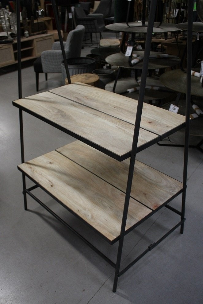 Handige open kast / kledingrek metaal & hout inklapbaar, Huis en Inrichting, Met plank(en), 50 tot 100 cm, Zo goed als nieuw, 150 tot 200 cm