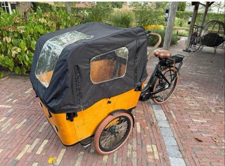 Bakfiets te koop - Recent onderhoud en nieuwe banden!, Gebruikt, Huif, 2 kinderen, Trommelrem