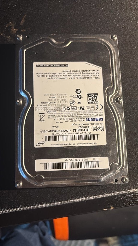 samsung harde schijf 1 tb 7200 rpm, Computers en Software, Verzenden, Zo goed als nieuw, Samsung, SATA