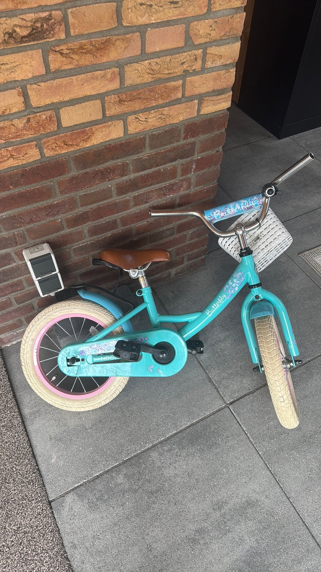 Kinderfiets 12 inch Butterfly blauw roze, Ophalen of Verzenden, Zo goed als nieuw, Minder dan 16 inch