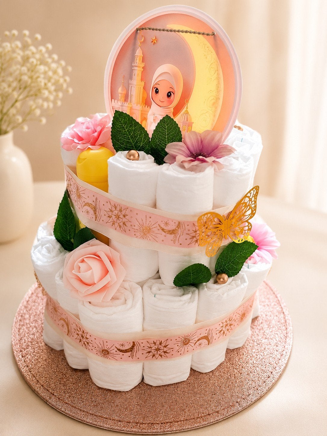 Luxe Roze Luiertaart, Ophalen of Verzenden, Nieuw, Kraamcadeau