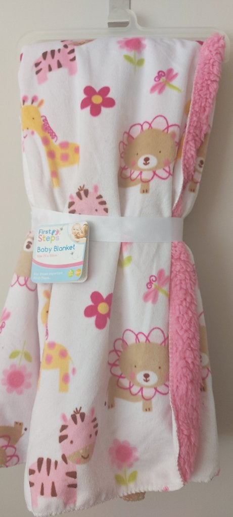 First Steps Baby Deken met Dierenprint 75x100cm, Kinderen en Baby's, Dekens, Slaapzakjes en Inbakerproducten, Nieuw, Meerkleurig