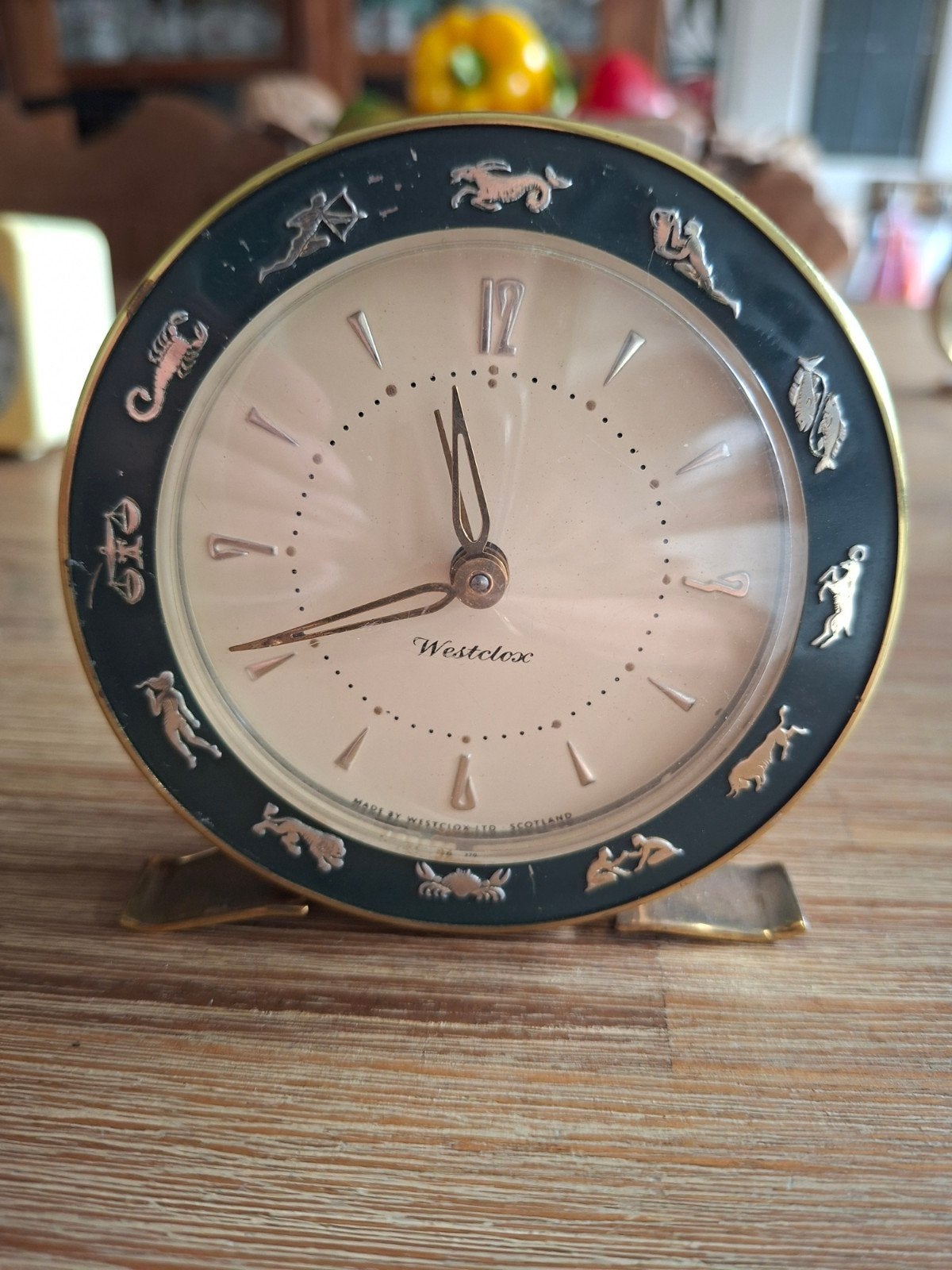 Vintage Westclox wekker met sterrenbeelden, Ophalen of Verzenden