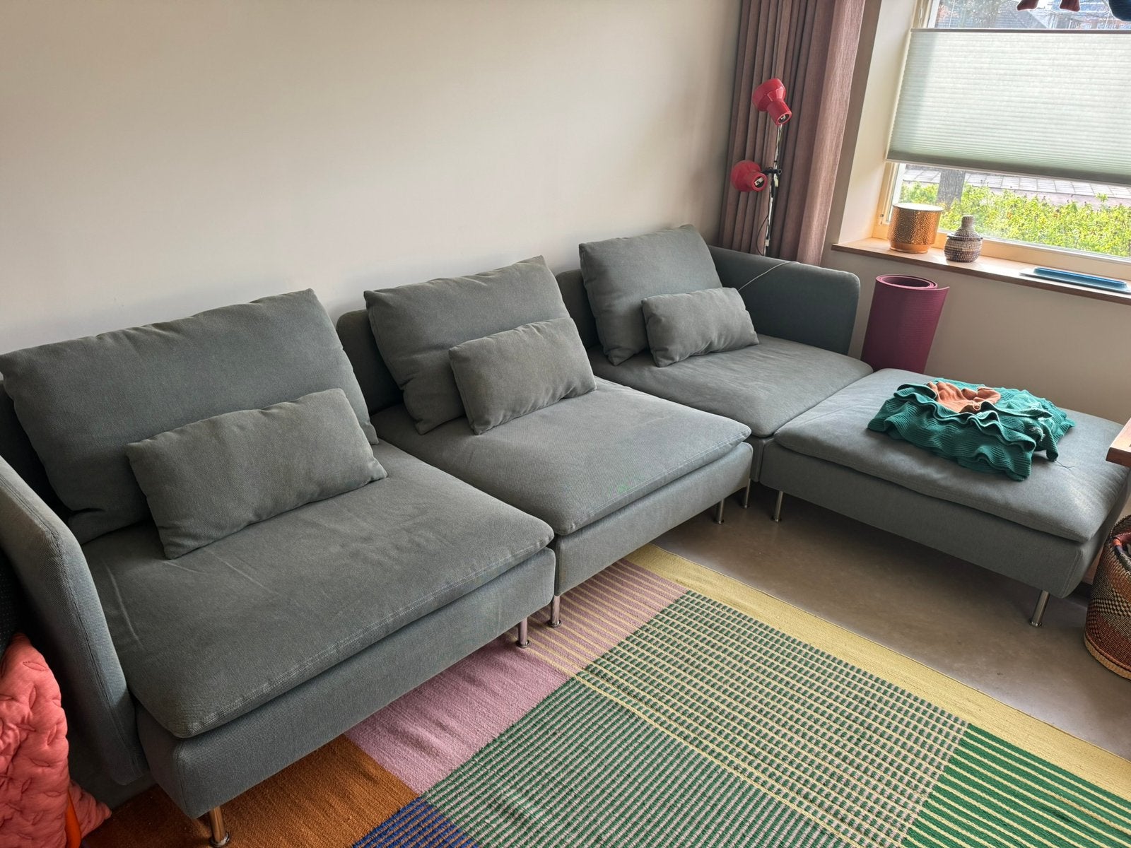 SÖDERHAMN bank ikea 4 zits, Ophalen, 250 tot 300 cm, Gebruikt, Hoekbank
