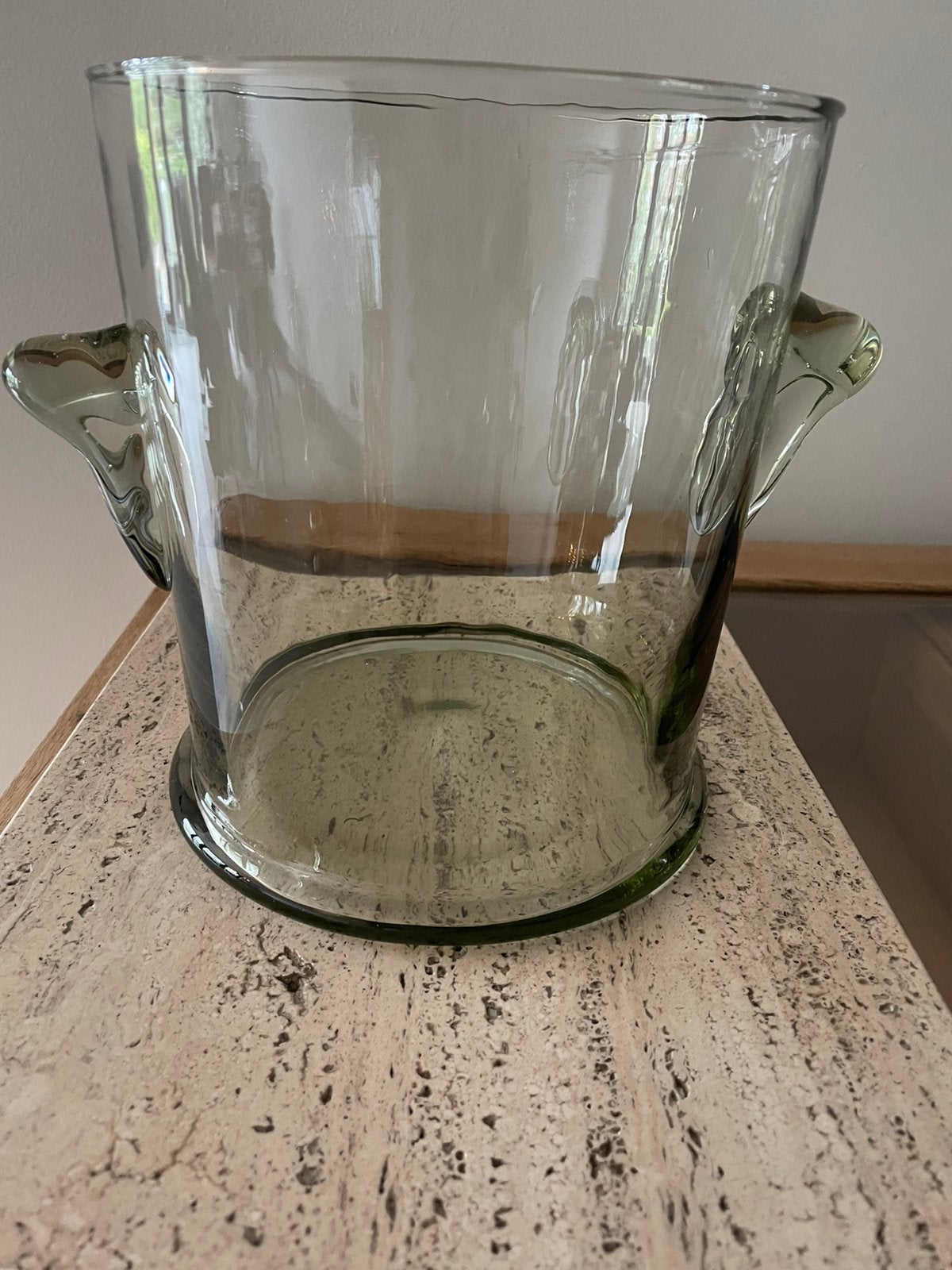 Glazen glas wijnkoeler champagnekoeler ijblokjes bloemenvaas, Ophalen of Verzenden