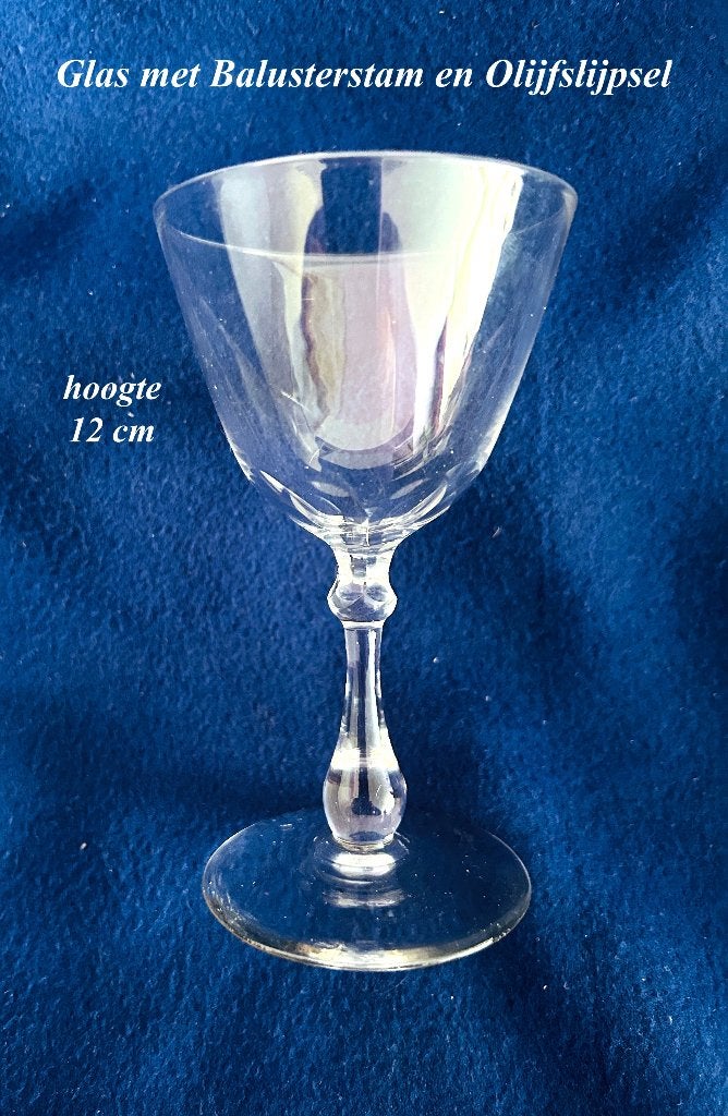 Port Sherryglas Baluster Olijfslijpsel 12h Glas Kristal, Antiek en Kunst, Antiek | Glas en Kristal, Ophalen
