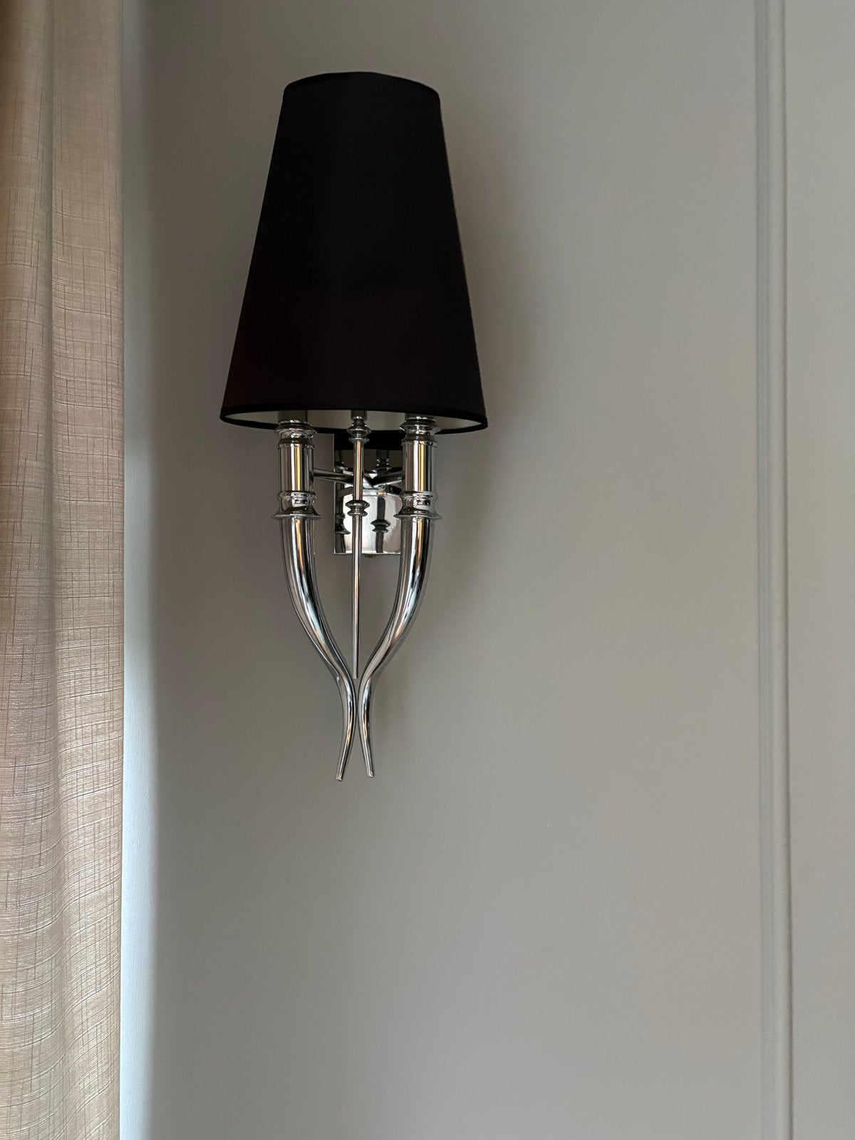 Leclerc wandlamp met zwarte kap, Zwart, Ophalen of Verzenden, Zo goed als nieuw, Overige merken