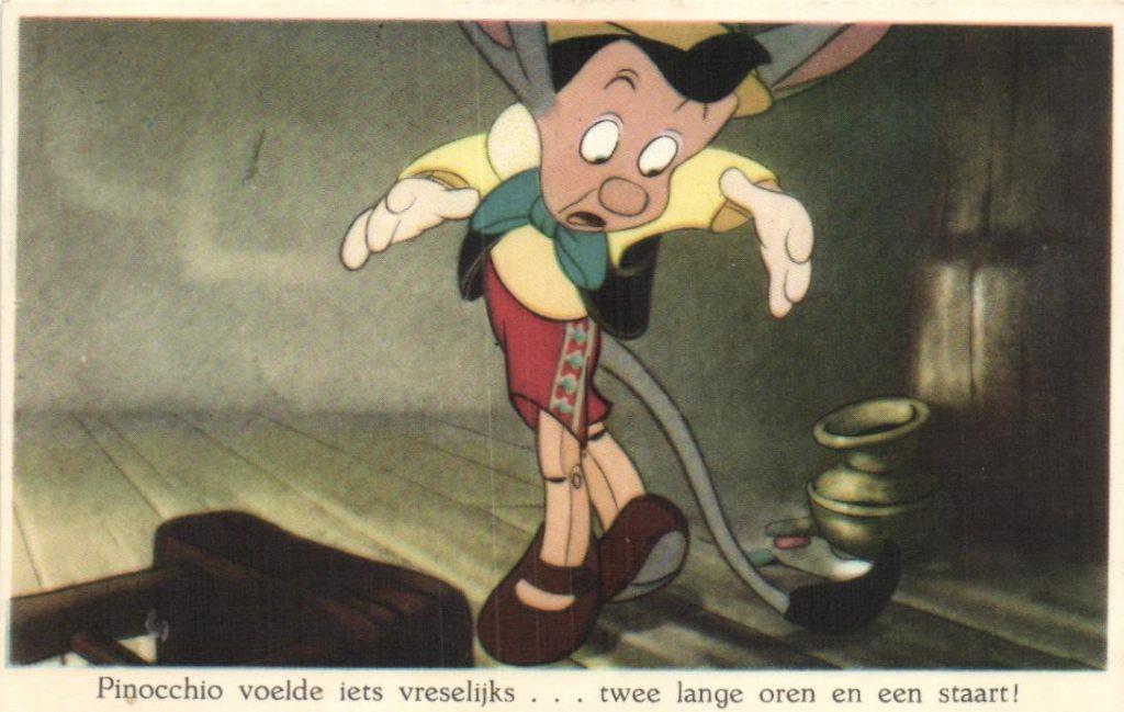 Walt Disney 3x - Pinocchio, Gepetto en Lampepit -1949, Verzamelen, Verzenden, 1940 tot 1960, Gelopen, Overige thema's