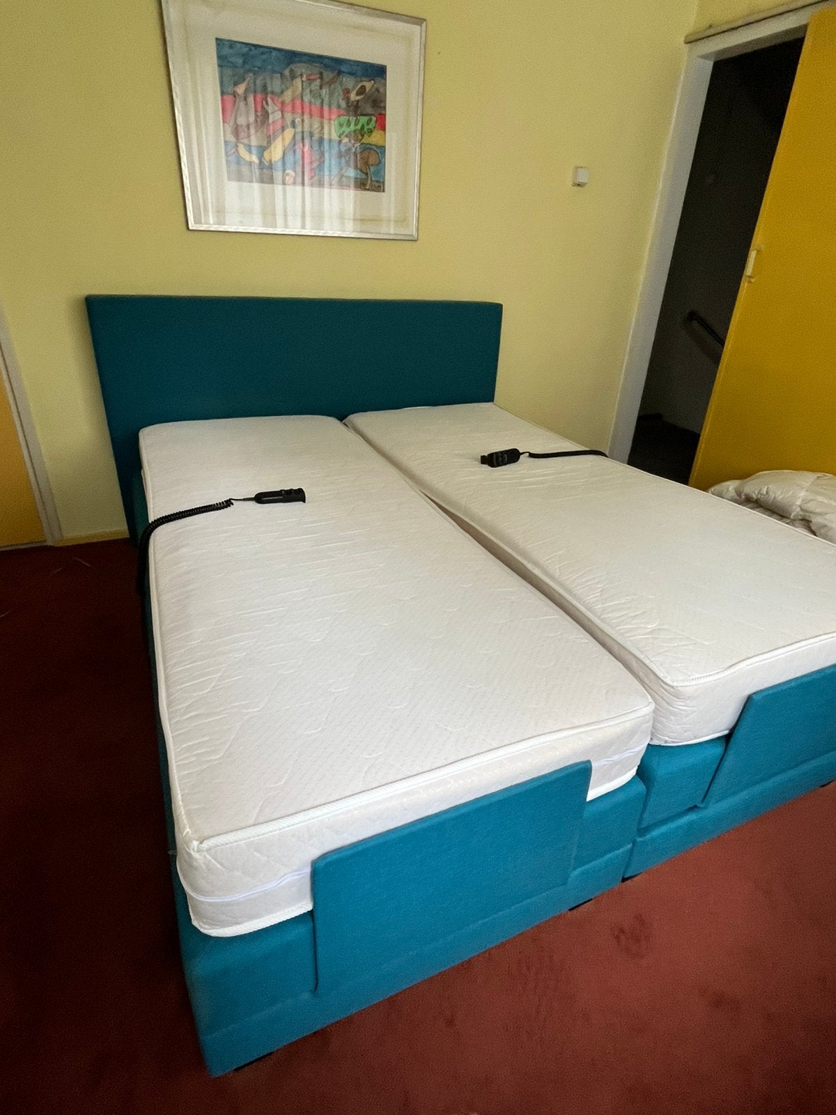 Zeer luxe elektrische Embla boxspring, Ophalen, Zo goed als nieuw, Tweepersoons, 160 cm