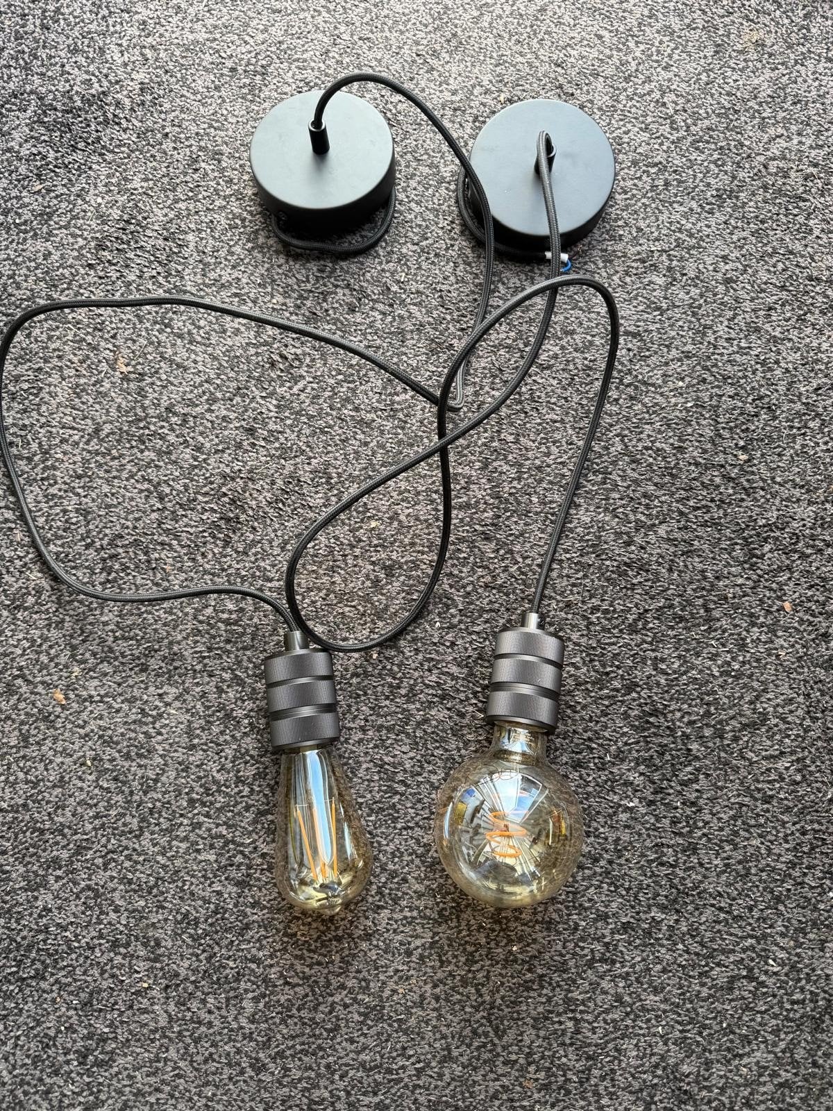 Set van 2 Calex vintage Edison LED lampen E27 met snoer, Led-lamp, Calex, Zo goed als nieuw, Warm wit