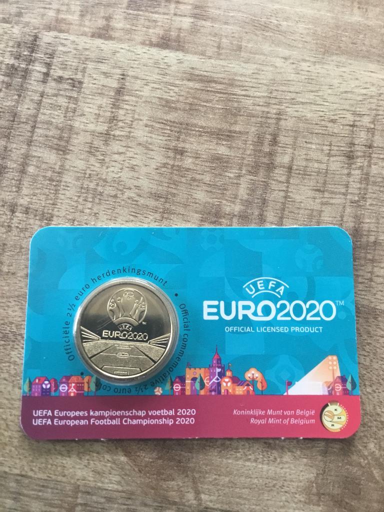 België coincard 2,5 euro Euro2020 uefa, Verzenden, België, 2 euro, Losse munt