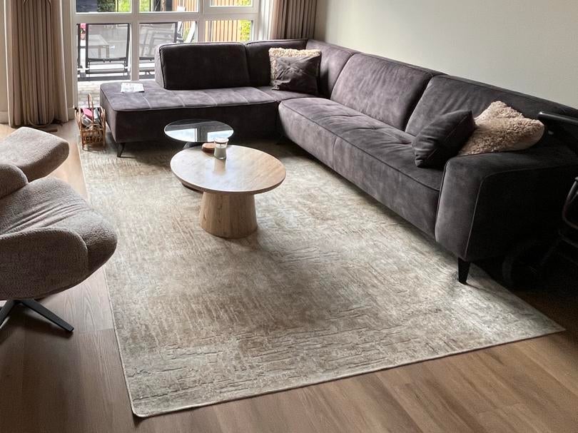 Vloerkleed Hendrix Grunge Creme/Grijs 200 x 290 cm, Ophalen, Gebruikt, Minder dan 10 m², Grijs