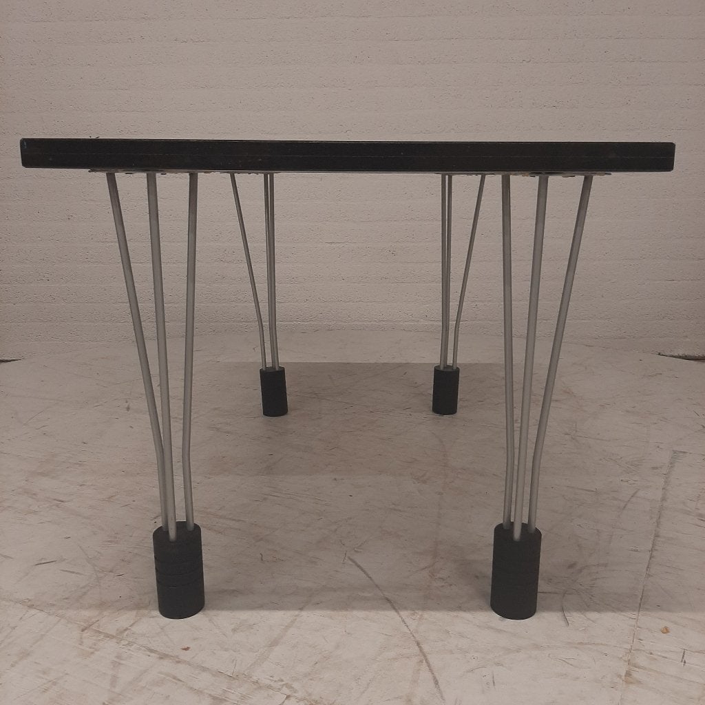 Design tafel met black galaxy granieten blad, Huis en Inrichting, Ophalen, Gebruikt, 100 tot 150 cm, 50 tot 100 cm