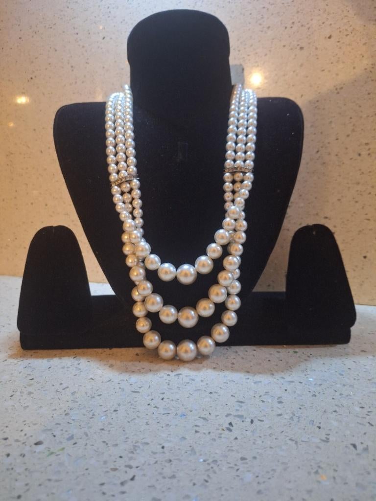 "PARELKETTING", Ophalen of Verzenden, Zo goed als nieuw, Wit, Kunststof