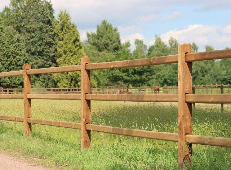 22. Omheining | houten omheining | doorsteek omheining, Dieren en Toebehoren, Stalling en Weidegang, Weidegang, 4 paarden of pony's of meer