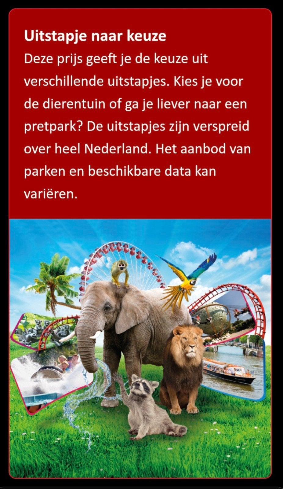 4 tickets dagje uit naar keuze, Tickets en Kaartjes, Drie personen of meer, Ticket of Toegangskaart