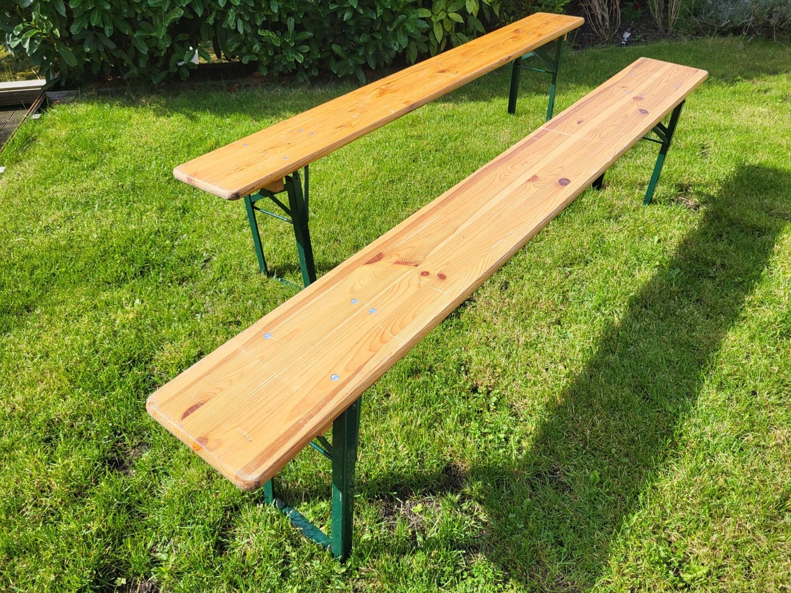 Bierbanken (220x26x48 cm), Ophalen, Zo goed als nieuw, Hout