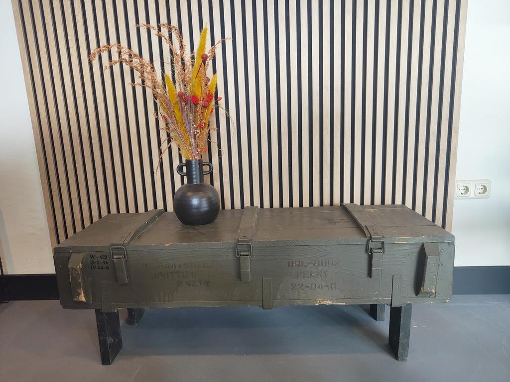 Groene vintage legerkist, Ophalen, 50 tot 100 cm, Minder dan 50 cm, Minder dan 50 cm