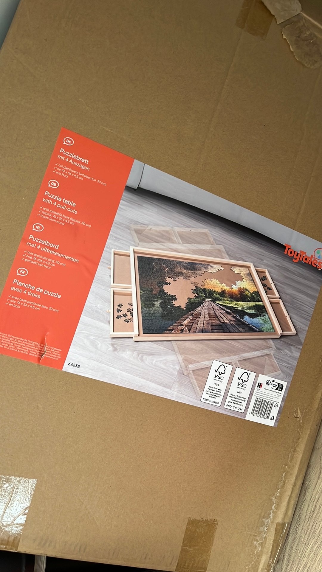 Puzzelbord met 4 uitschuifbare laden, Ophalen, Minder dan 500 stukjes, Nieuw, Overige typen