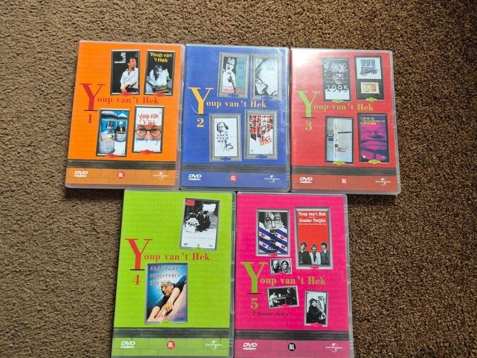 Youp van 't Hek DVD Boxset - Deel 1 t/m 5, Gebruikt, Alle leeftijden, Youp van 't Hek, Verzamelbox of complete uitgave