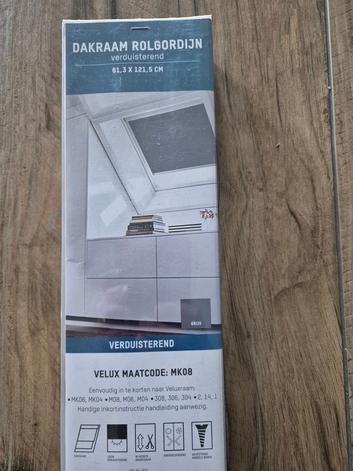 Velux Verduisterend Dakraam Rolgordijn Grijs 61,3 x 121,5 cm, Nieuw, Ophalen of Verzenden, Rolgordijn, Grijs