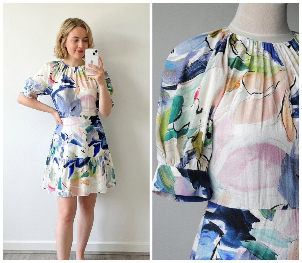 Ted Baker - NIEUW / prachtig jurkje wit blauw - maat S, Nieuw, Maat 36 (S), Ted Baker, Boven de knie