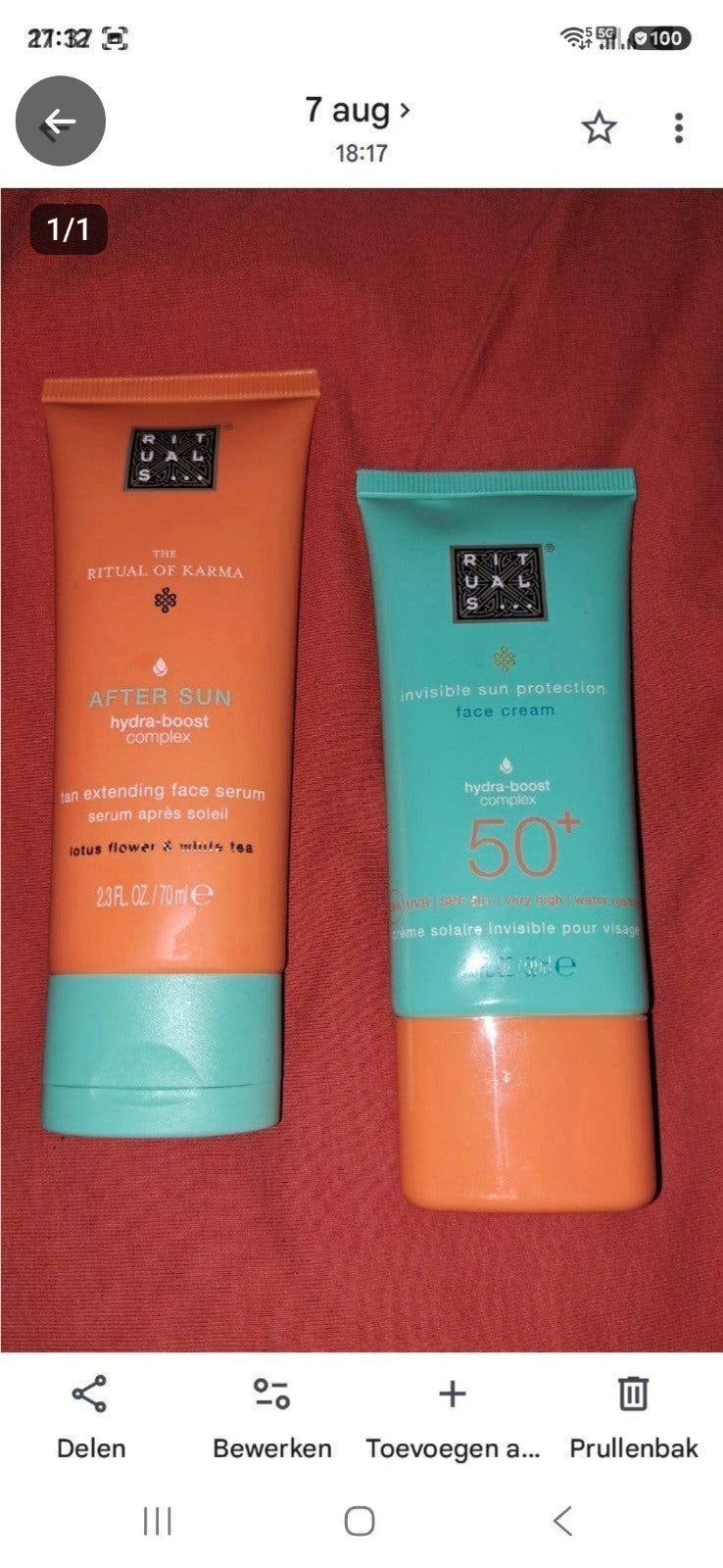 Rituals After Sun & Invisible Sun Protection SPF 50+, Ophalen of Verzenden