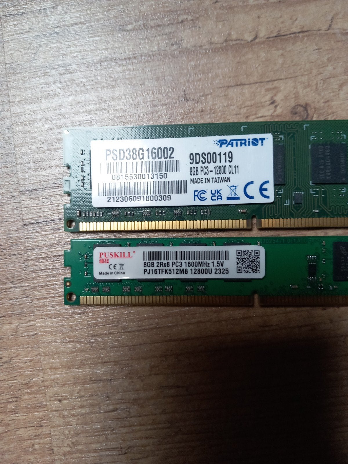 2x 8GB DDR3 RAM Geheugenmodules (1600MHz), Gebruikt, Server, 8 GB, DDR3