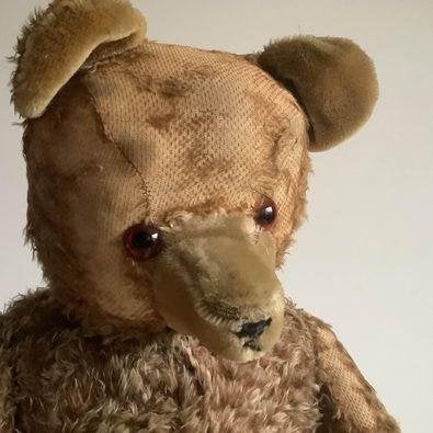Grote antieke teddybeer met lange nuit, Ophalen of Verzenden, Gebruikt, Stoffen beer, Overige merken