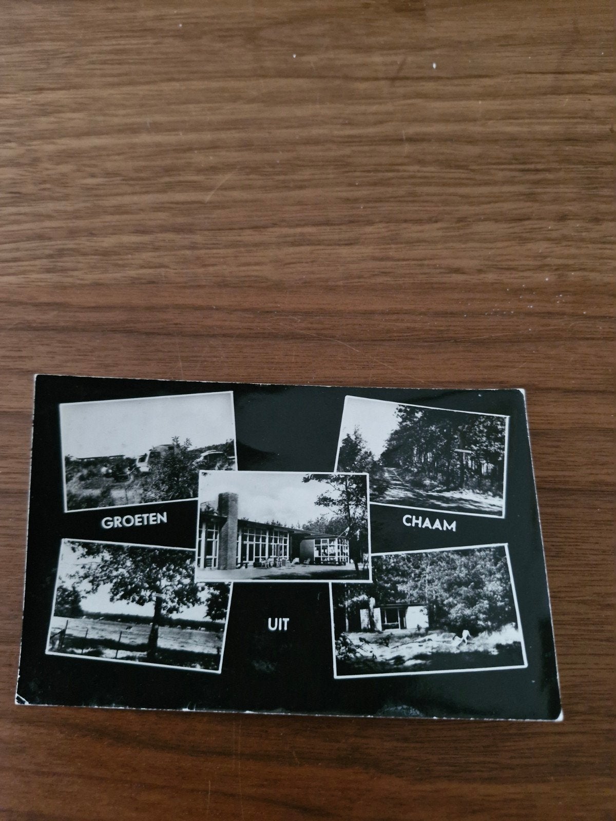 053 Ansichtkaart Groeten uit Chaam - Zwart-wit, Ophalen of Verzenden, 1960 tot 1980, Gelopen, Noord-Brabant
