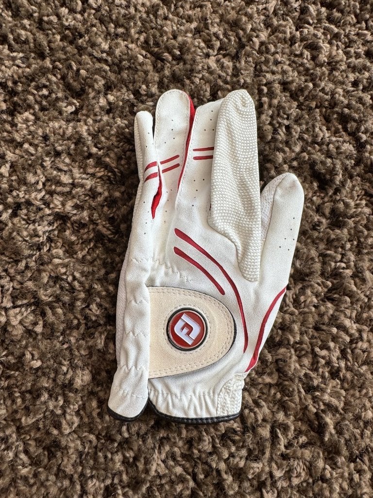 FootJoy golfhandschoen wit met rood linkerhand maat M/L, Verzenden, Zo goed als nieuw, Kleding, Overige merken