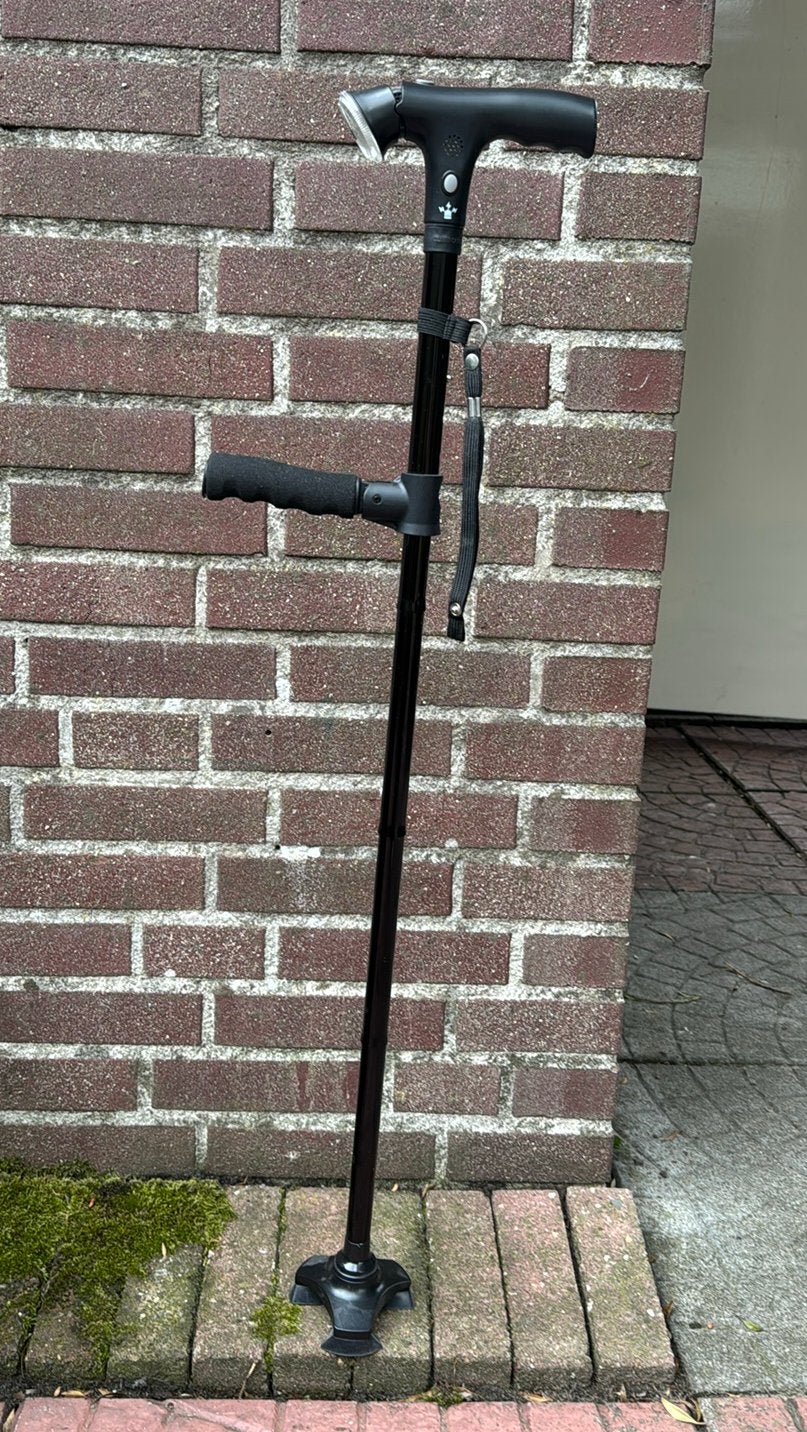 Opvouwbare verstelbare Wandelstok // alarm + verlichting, Ophalen of Verzenden, Verstelbaar, Nieuw