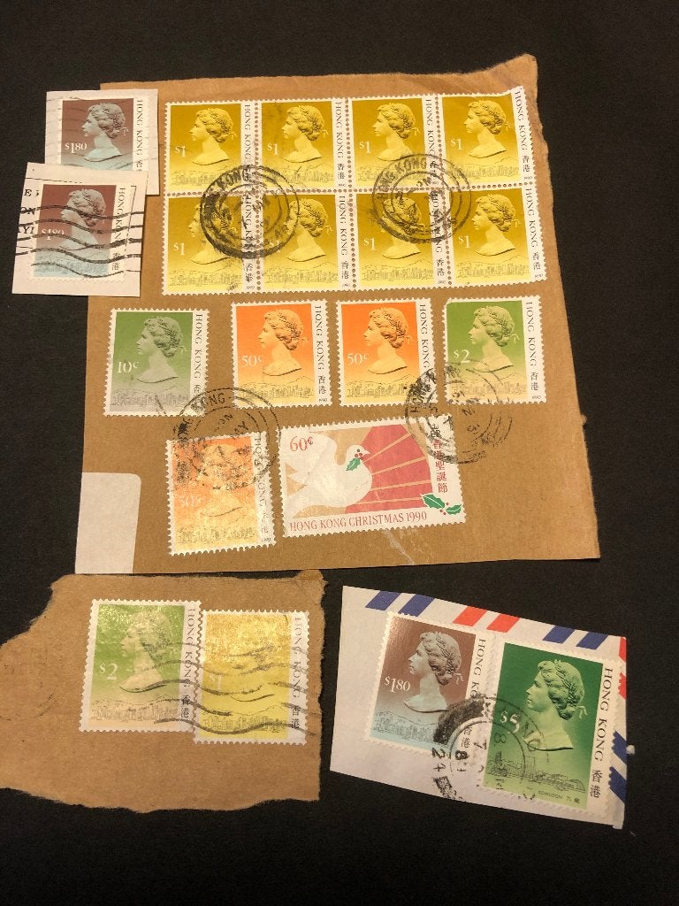 Hong Kong postzegels op papier gestempeld, Ophalen of Verzenden, Gestempeld, Oost-Azië