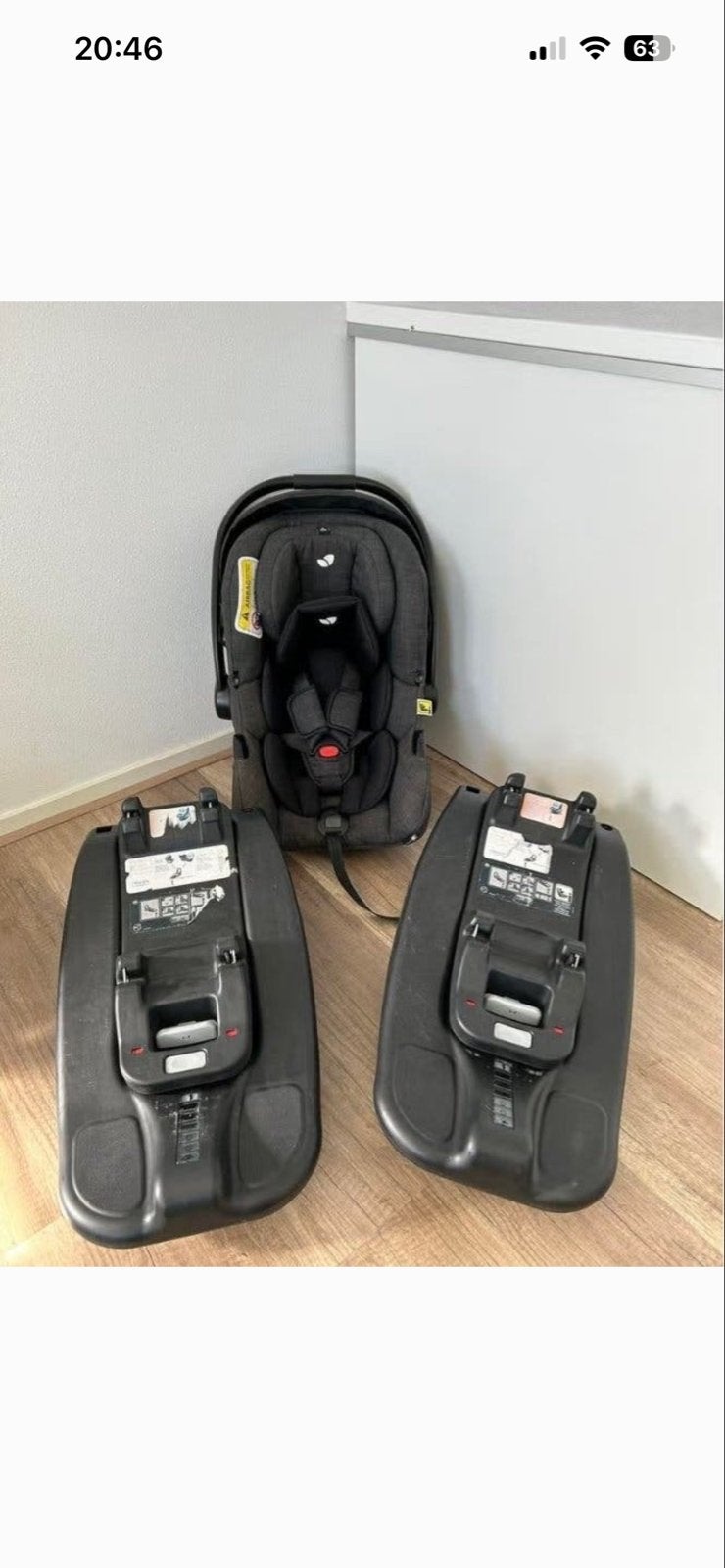 Joie i-Gemm autostoel met twee i-Base Advance isofix bases, Overige merken, Gebruikt, Isofix, 0 t/m 13 kg