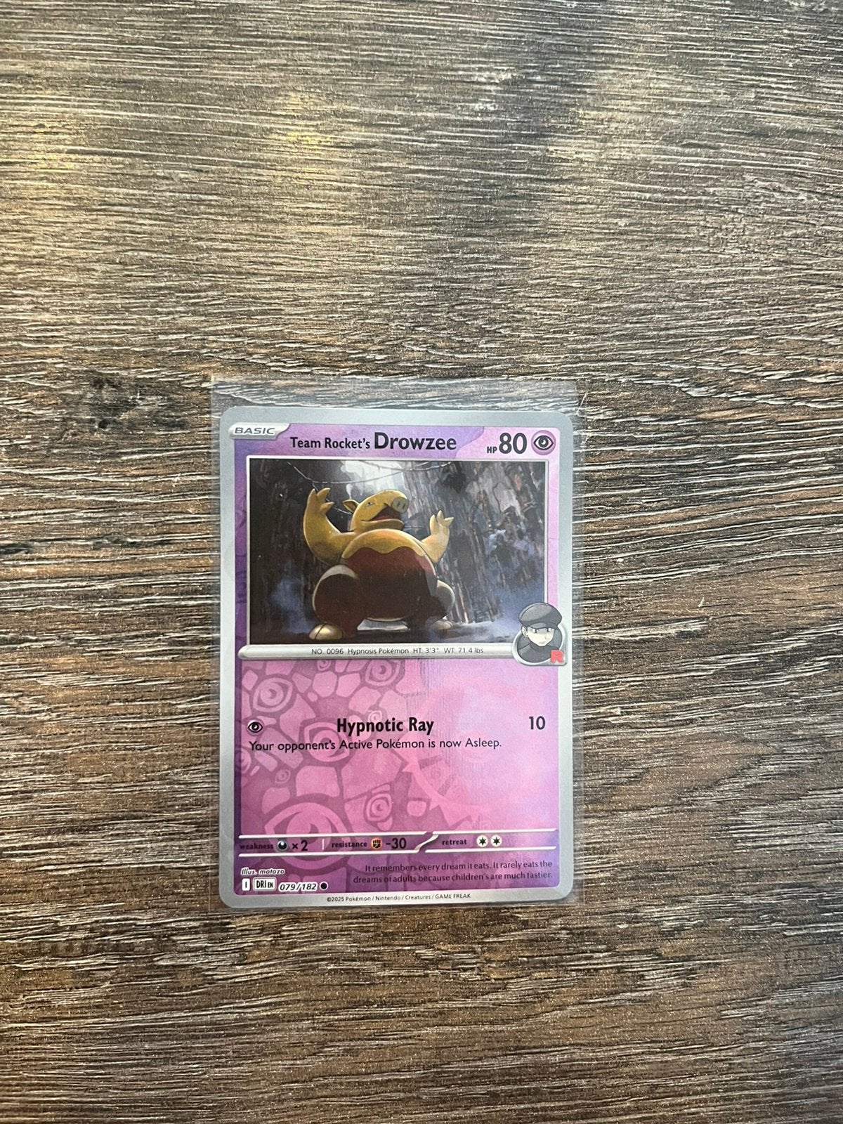 Team Rocket’s Drowzee DRI 079/182 reverse holo, Ophalen of Verzenden, Zo goed als nieuw