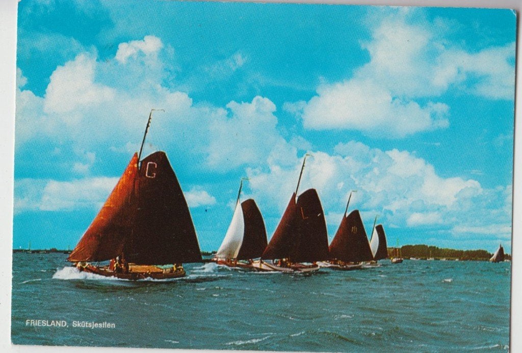 Skutsjesilen Skutsje Grouw Gelopen 1980, Verzenden, 1980 tot heden, Gelopen, Friesland