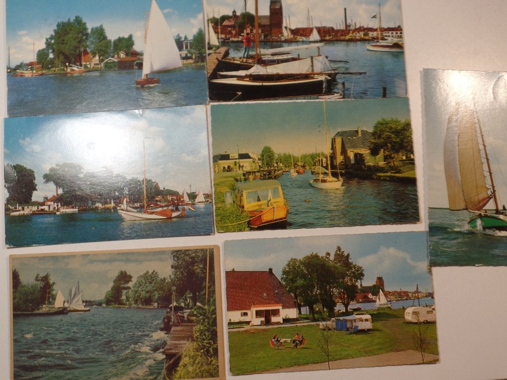 7 kaarten zeilen in Friesland, Ophalen of Verzenden, 1960 tot 1980, Gelopen, Friesland