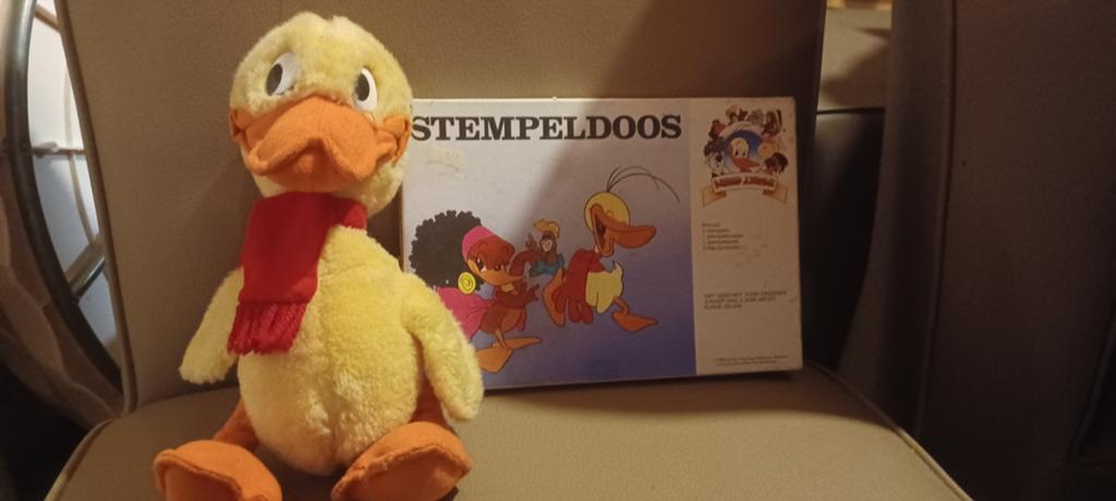 Alfred J. Kwak knuffel en stempeldoos (vintage), Ophalen of Verzenden
