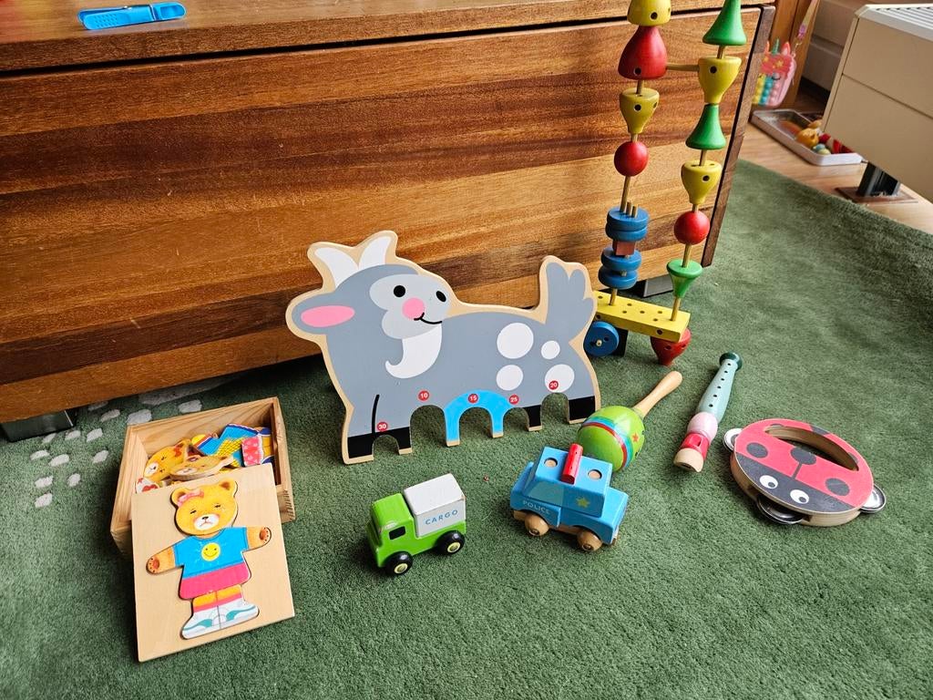 Houten Peuter Speelgoed Set, Kinderen en Baby's, Speelgoed | Houten speelgoed, Gebruikt, Overige typen, Ophalen of Verzenden