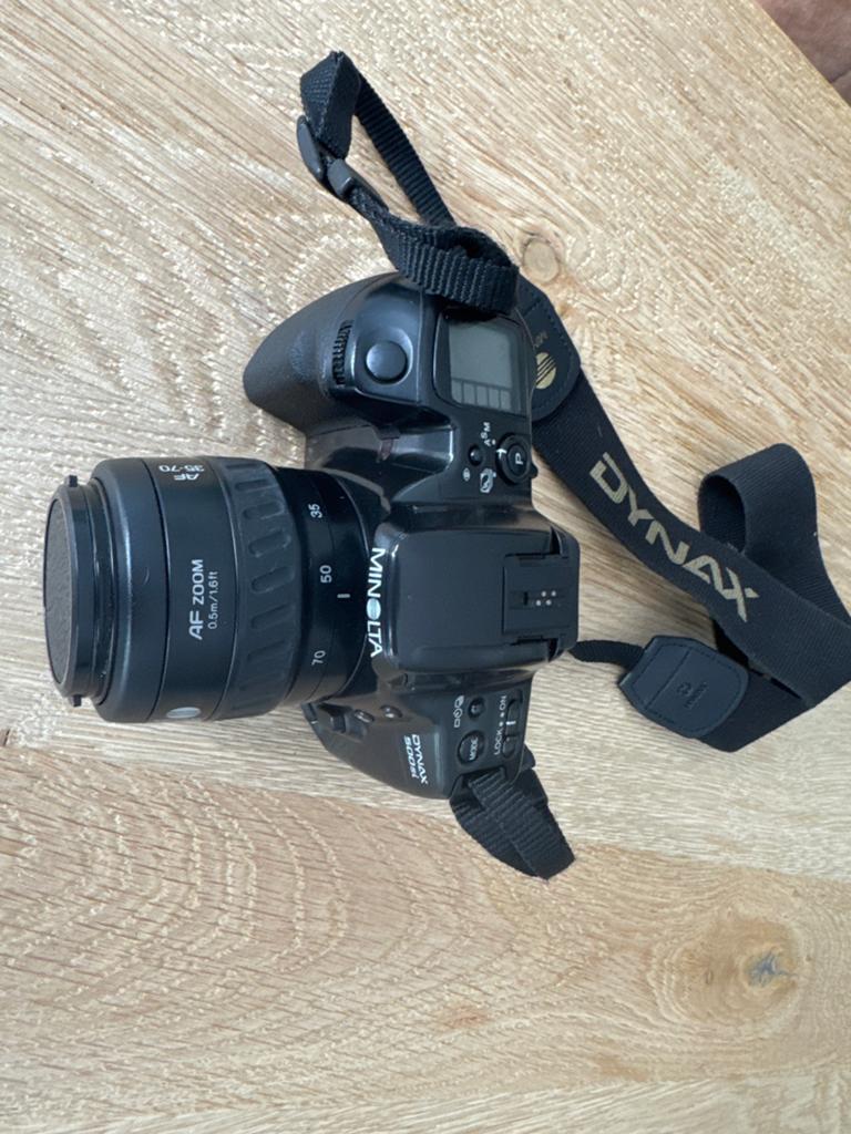 Minolta Dynax 500si spiegelreflexcamera met lenzen, Ophalen of Verzenden, Gebruikt, Spiegelreflex, Minolta