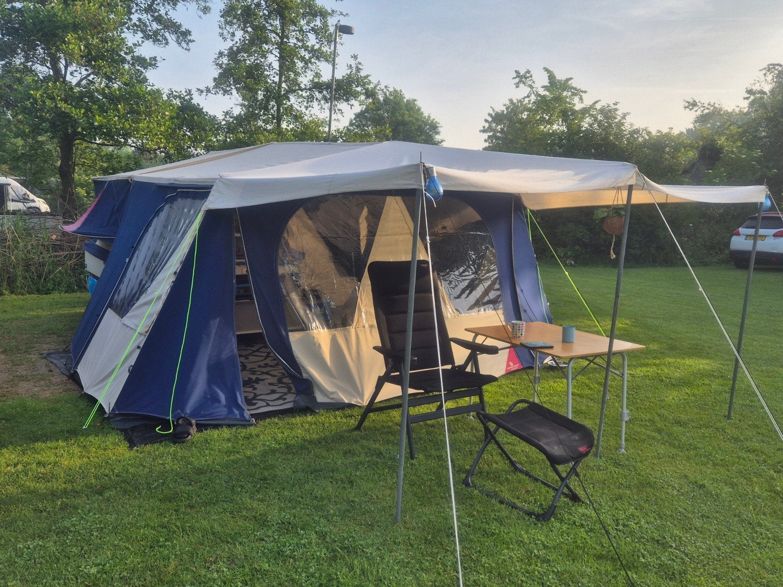 Combicamp Venezia, zonneluifel, kuipgrondzeil, deurluifel., Ophalen, Combi-Camp, Blauw, Tot en met 2