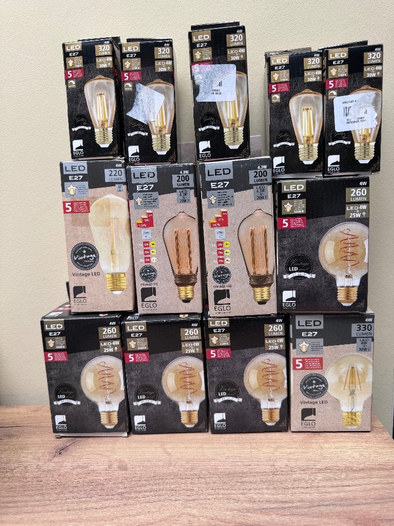 Eglo Vintage LED Lampen E27 – Grote Partij van 13 Dimbare, Ophalen of Verzenden, Nieuw, E27 (groot), Led-lamp