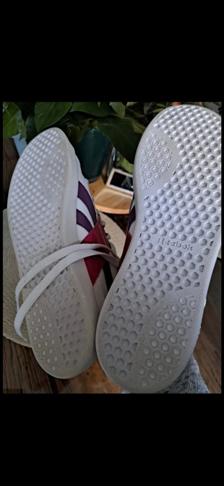 Reebok sneakers maat 38, wit met paars en roze, Kleding | Dames, Wit, Ophalen of Verzenden, Sneakers of Gympen, Reebok