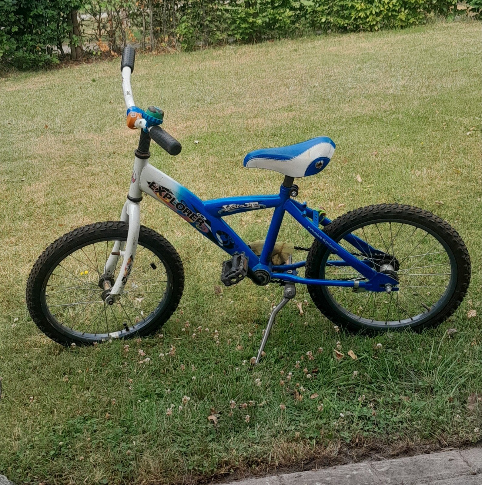 Jongensfiets blauw 18 inch, 47 tot 50 cm, Ophalen, Gebruikt, Terugtraprem
