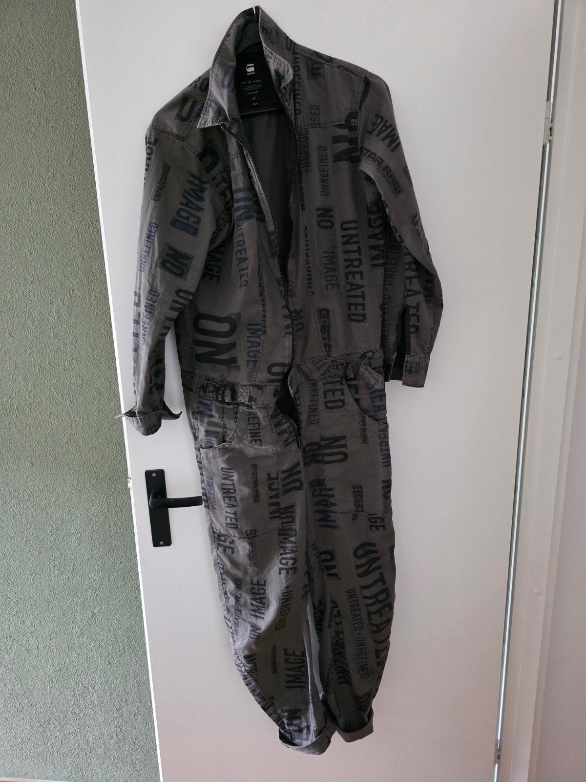 G-Star RAW jumpsuit met print, maat M, Kleding | Dames, Maat 38/40 (M), Ophalen of Verzenden, Grijs, Gedragen