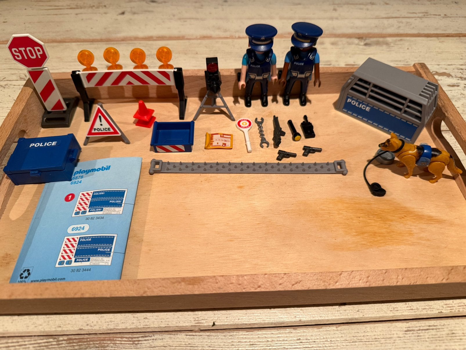 PLAYMOBIL city action politie wegversperring - 6878 6924, Ophalen of Verzenden, Zo goed als nieuw, Complete set