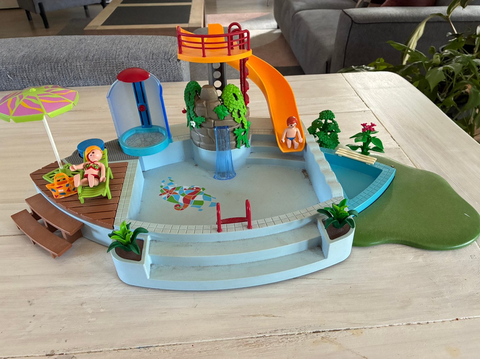 Playmobil openluchtzwembad, Gebruikt, Complete set, Overige typen, Ophalen of Verzenden
