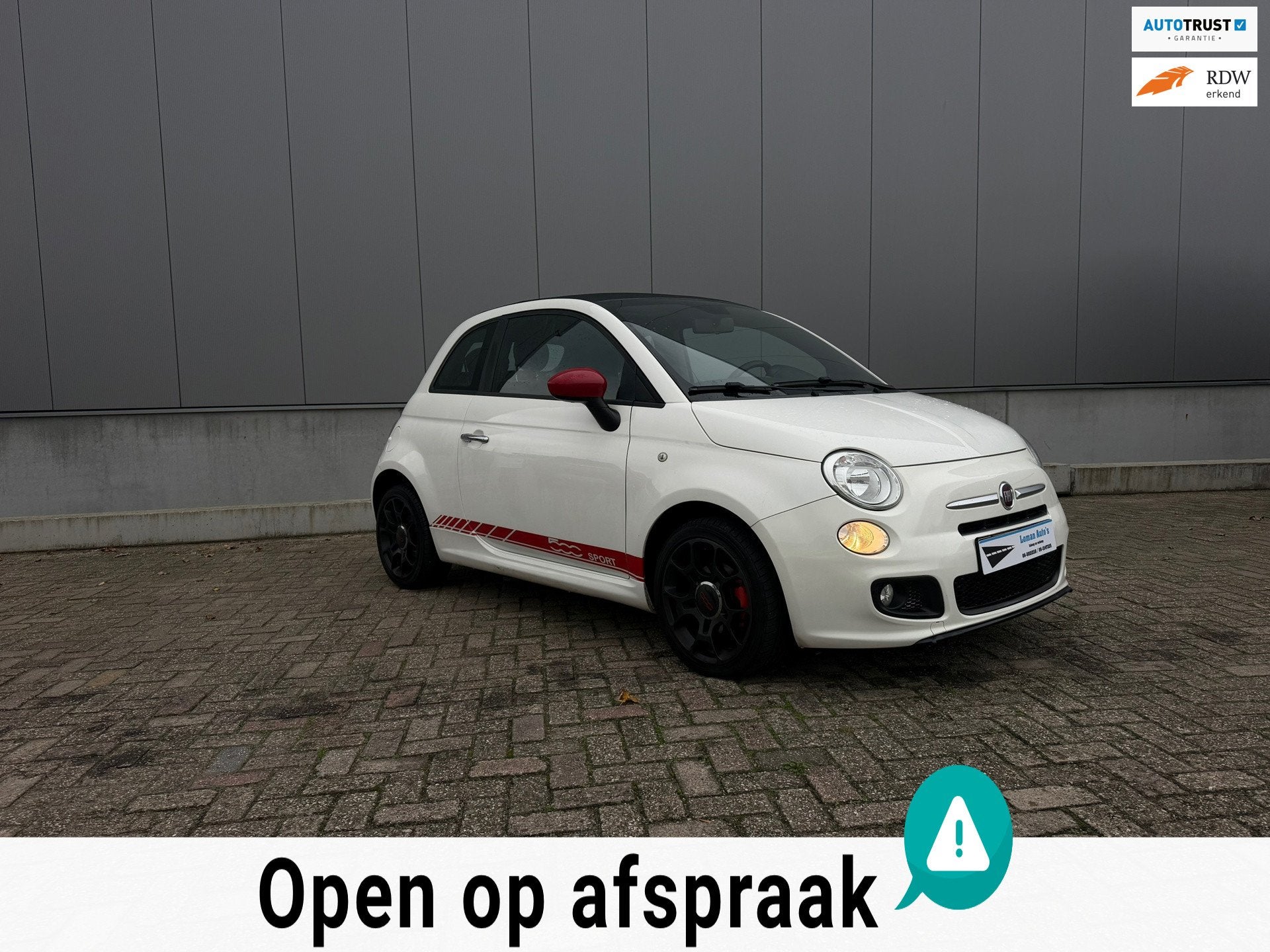 Fiat 500 0.9 TwinAir Turbo, Auto's, Voorwielaandrijving, Gebruikt, Wit, Handgeschakeld