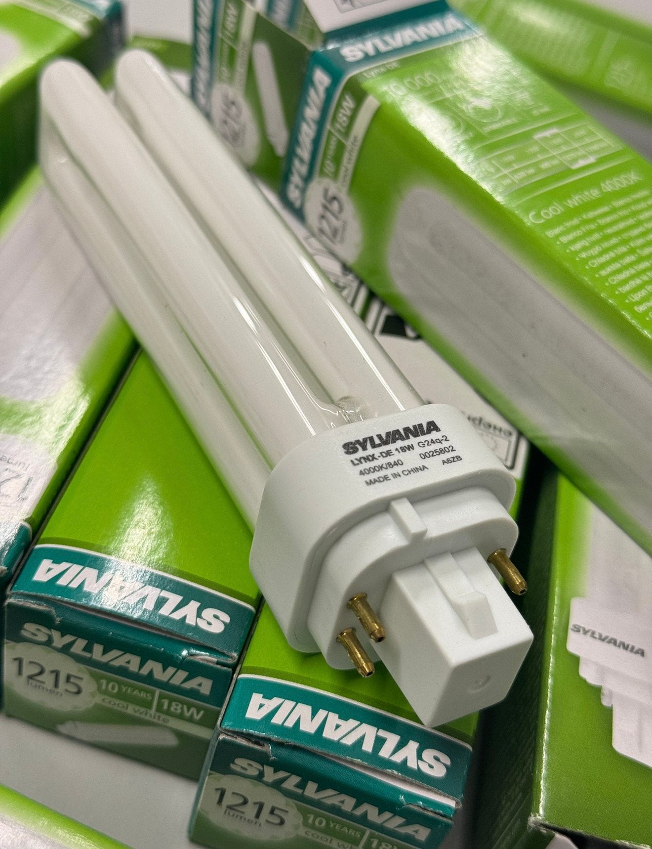 10X Sylvania LYNX-DE CFL 18W 4000K G24q-2 lamp 1215 lumen, P, P, P, Nieuw